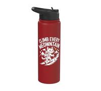 Climb Every Meowntain Cat Adventure Stainless Steel Insulated Water Bottle