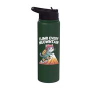 Climb Every Meowntain Cat Adventure Stainless Steel Insulated Water Bottle