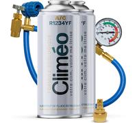 Climeo 2x400ml + tuyau avec manomètre + adaptateur - Fluide frigorigène écologique R1234yf | Service indépendant de climatisation