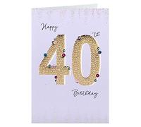Clintons: Carte d'anniversaire 40e anniversaire avec chiffres dorés 11 x 15 cm