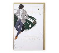 Clintons: Carte d'anniversaire pour mari sur voiture verte 149 x 229 mm, multicolore, 1166183