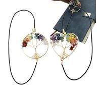 Clip latéral élastique - Carnet de notes à spirales de 15 cm, charmant design d'arbre, métal robuste de 25 g, support en caoutchouc sûr, idéal pour marquer les dates importantes de vérification dans