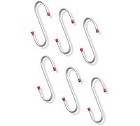 Clip porte-outils Gedotec amovible - bande d'acier galvanisé résistante, revêtue de caoutchouc | 6 supports d'outils, longueur : 180 mm | crochets robustes en forme de S pour garages pouvant supporter