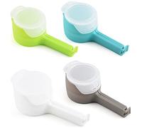 Clip pour Sac de Rangement des Aliments,Clips D'étanchéité Pour Stockage des Aliments Avec Becs Verseurs,Clip D'étanchéité pour Sachet Alimentaire,Pinces en Plastique D'étanchéité (4PCS)