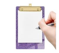 Clipboard Pailleté Mini Porte-Bloc Mémo Acrylique Portable | Petit Porte-Bloc Pour Notes Pour Infirmiers Étudiants Artistes Professionnels Bureau à Domicile Ateliers Salle de Classe