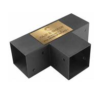 Clip'n'Shade Support de poteau 90x90 T-Connecteur d'angle à 3 voies pour poteaux en bois | Pieds de poutre 9x9 zingués et thermolaqués | Connecteur de poteau pour pergola, carport, couverture de