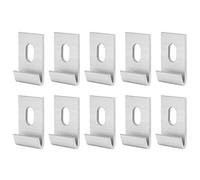 Clips de Base 10 pièces, Fixations en métal fixant Les Clips de Base de serres, Clips de Base de l'ensemble de luminaires en Aluminium, 1.3x0.8in pour Le Jardin des serres(Silver)
