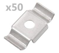 vidaXL Clips de clôture en papillon – Acier inoxydable 50 pcs 50 x 27 mm Argenté