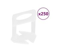 vidaXL Clips de Nivellement de Carreaux 250 pcs, Système de Nivellement de Carrelage, Clips d'Espacement de Carrelage Mural, 1,5 mm G