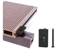 Clips de terrasse composites - Lot de 100 pièces, attaches cachées de 6 mm, fixations en plastique pour planches avec vis noir
