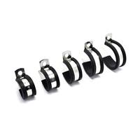 Clips en caoutchouc doublés P, 304 acier inoxydable doublé de caoutchouc P Clip tuyau serre-câble 6-55mm paquet 2(8MM 2PCS)