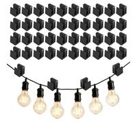 Clips Extérieurs Pour Guirlande Lumineuse 30 Pièces Crochets Adhésifs | Attaches Guirlande Lumineuse Pergola Tonnelle Gouttière Clôture Porche Jardin Arrière-Cour Pelouse Pa Noir