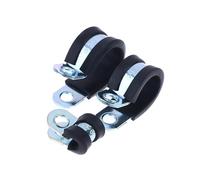 Clips for tuyaux P en acier inoxydable, 2 pièces, avec caoutchouc EPDM | Pinces P d'amortissement des vibrations for conduits de tuyaux, extrémités de bande renforcées(25MM)