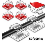 Clips-lignes porte-câbles pour lumières de Noël extérieures, 50/100 pièces, pour suspendre les guirlandes lumineuses murales et les lumières féeriques Clear 50Pcs