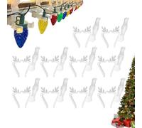 Clips Pour Guirlande Lumineuse De Noël 10 Pièces Design Élan Crochet | Supports guirlande de Noël en silicone Pour toit arbre maison clôture rambarde patio terrasse
