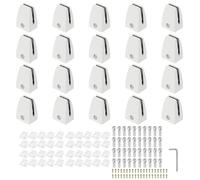 Clips pour séparateurs de table, lot de 20, aluminium, blanc mat, 4,3 x 3,2 x 6 cm