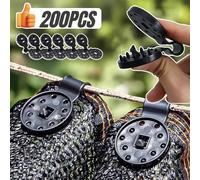 Clips pour tissu d'ombrage noir, 50 à 200 pièces, pour auvent extérieur, filet Durable, outils de jardin de Camping, bâtiments de jardin, filet de clôture, crochet de serrage fixe 200Pcs