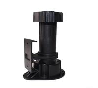 Clips réglables pour pieds d'armoire 28-30 mm en plastique noir (1 pièce) | S'adapte aux pieds de 28 à 30 mm, facile à clipser, fixation sécurisée du plinthe, plastique noir, facile à monter soi-même
