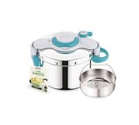 SEB Autocuiseur ClipsoMinut' Easy+ 6L – Ouverture à une main, Fabriqué en France – Inox Bleu