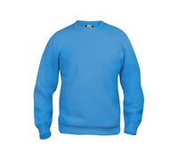 Clique - Sweat-shirt col rond manches longues Homme Femme unisexe Basic Roundneck, en polyester, côtelé élastique, tissu résistant aux lavages (turquoise XL), turquoise