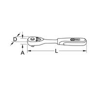Cliquet 72 dents extra plat ULTIMATE 1/2'' - KS TOOLS - 920.1200