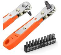 Cliquet Tournevis, Tournevis Magnétique, Mini liquet 1/4, Entraînement 1/4"" à Couple Elevé, Mini Tournevis Décalé Réversible