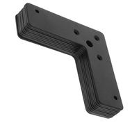 CLISPEED 10 Pièces Connecteur D’Angle en L Acier Inoxydable Noir 90 Degrés | Alignement à Angle Droit, Finition Lisse et Bords Nets, pour Charpenterie Professionnelle et Réparation