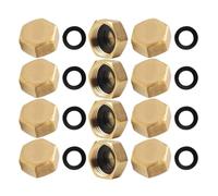 CLISPEED 12 Pièces Bouchon Obturateur en Cuivre Fileté Femelle 1/2 Pouce | Laiton, Forme Hexagonale, Usage pour Robinets Extérieurs et Vannes de Radiateur, Raccords Filetés Polyvalents