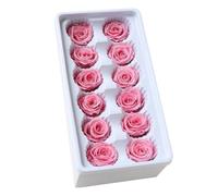 CLISPEED 12 Pièces Fleur Rose Immortelle Tête Préservée Claire 3-4 CM Boîte pour Décoration Mariage Présent Bouquet Artisanat
