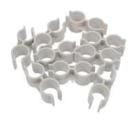 CLISPEED 20 Pièces Clip de Fixation en Plastique Beige à Double Orifice pour Balai et Pelle à Poussière, Connecteur Stable pour Étagère, pour Maison et Entrepôt