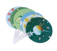 CLISPEED 24 Pièces Éventail à Main Rond Mini, Plastique, Motif Cartoon | Portable sans Électricité, Léger pour Voyage et Journées Chaudes, Style Adorable pour Mère et Fille Plusieurs styles