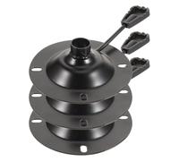 CLISPEED 3 Pièces Plaque de Base Pivotante pour Chaise en Fer Noir Robuste Levier de Levage, Accessoire Pratique pour Fauteuil de Bureau Professionnel