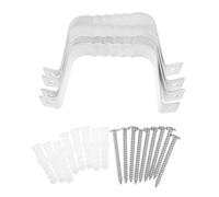 CLISPEED 4 Clips de Gouttière Carrés en Alliage D'aluminium Blanc pour Support de Tuyau Vertical, Sangles D'adaptation pour Mur Extérieur, Installation Rapide et Drainage, Lot de 4 Pièces