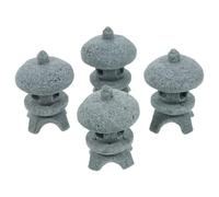 CLISPEED 4 Pièces Modèle de Pagode Miniature en Grès pour Décoration de Jardin Zen, Ornement Réaliste Finition, pour Aménagement de Scène Extérieure