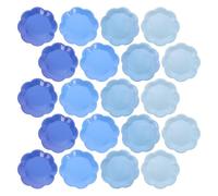CLISPEED 40 Pièces Assiettes en Papier Bleu Dégradé Jetables, Résistantes à L'huile L'eau, Forme Fleur Élégante, pour Fête D'anniversaire ou Hanukkah, 7 Pouces