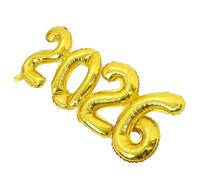 CLISPEED Ballon Numérique Aluminium Or 37,7 Pouces 2026 pour Décorations du Réveillon du Nouvel An et Fêtes, Design Unique et Simple pour Garçon et Filles et Célébrations
