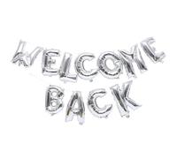 CLISPEED Ballons Ensemble 1 Set Welcome Back Argentés Lettres en Film Aluminium pour Décoration Intérieure et Fête Scolaire pour Fond Photo et Accueil