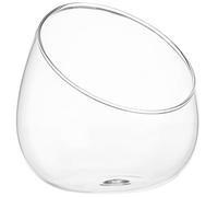 CLISPEED Bocal en Verre pour Terrarium Bocal à Bulles en Verre pour Mousse et Succulentes Forme Oblique et Bulle Compact pour Étagères et Bureau Décoratif