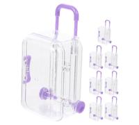 CLISPEED Boîte de Voyage Mini Valise Pourpre 8pcs en Ps Réutilisable et Portable pour Décoration de Mariage et Fête