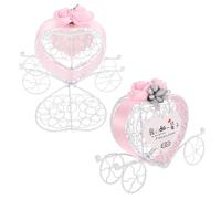 CLISPEED Boîtes à Bonbons en Métal Forme Carrosse 2 Pièces pour Fêtes Prénatales et Mariages Contenant Dragées