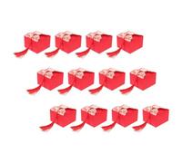 CLISPEED Boîtes à Bonbons Légères et Faciles à Ranger Rouges en Papier avec Pompons de 12 Pièces Coffret Créatif pour Mariage pour Fête et Célébration
