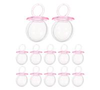 CLISPEED Boîtes à Friandises pour Shower en Plastique Transparent Rose, 12 Pièces Légères et Élégantes de Sucette, Décoration Charmante pour Invités