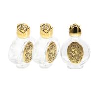 CLISPEED Bouteilles d'eau Bénite et Cadeau Lot de 3 en Verre Réutilisables Relief Décoratif, Flacons Portables pour Festival aux Parents ou Amis