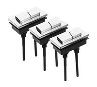 CLISPEED Boutons Poussoirs de Chasse D'eau Double Universels pour Réservoir de Toilettes, en Abs Solide, Forme Rectangulaire, Lot de 3 Pièces pour Salle de Bain