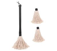 CLISPEED Brosse à Badigeonner Manche en Bois de Caoutchouc Plusieurs Styles Pratique Corde Suspendre et 2 Têtes de Rechange, Balai à Barbecue pour Barbecue pour Cuisson en Plusieurs Styles