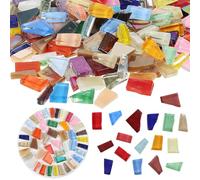 CLISPEED Carrelage en verre concassé pour loisirs créatifs et décoration maison, assortiment de couleurs pour projets DIY sur pots de fleurs, 1 pack polyvalent Couleur Aléatoire