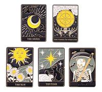 CLISPEED Carte Tarot Émail Lot de 5 Épingles pour Costumes et Déguisements Unisexe Accessoires