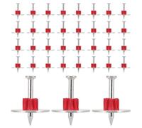 CLISPEED Clous de Maçonnerie Robustes Argentés 100 Pcs, Clous Indéformables en Métal et Plastique pour Chantier Professionnel et Menuiserie, Fixation Solide pour Murs en Béton