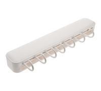 CLISPEED Crochet de Rangement Mural en Plastique Blanc, Multi-crochets | Surface Lisse, Usage Sûr, Protège les Murs, pour Serviettes et Brosses, Gain de Place