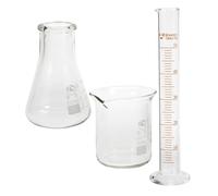CLISPEED Cylindre Gradué et Bécher de Chimie en Verre Fiole Erlenmeyer 50 Ml pour Mesures Précises en Laboratoire Scientifique